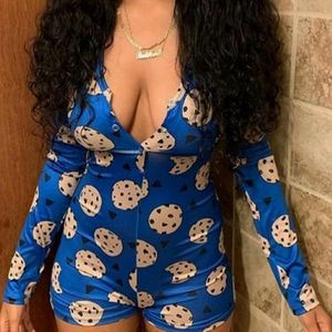 Long-sleeved Blue Cookie Onesie